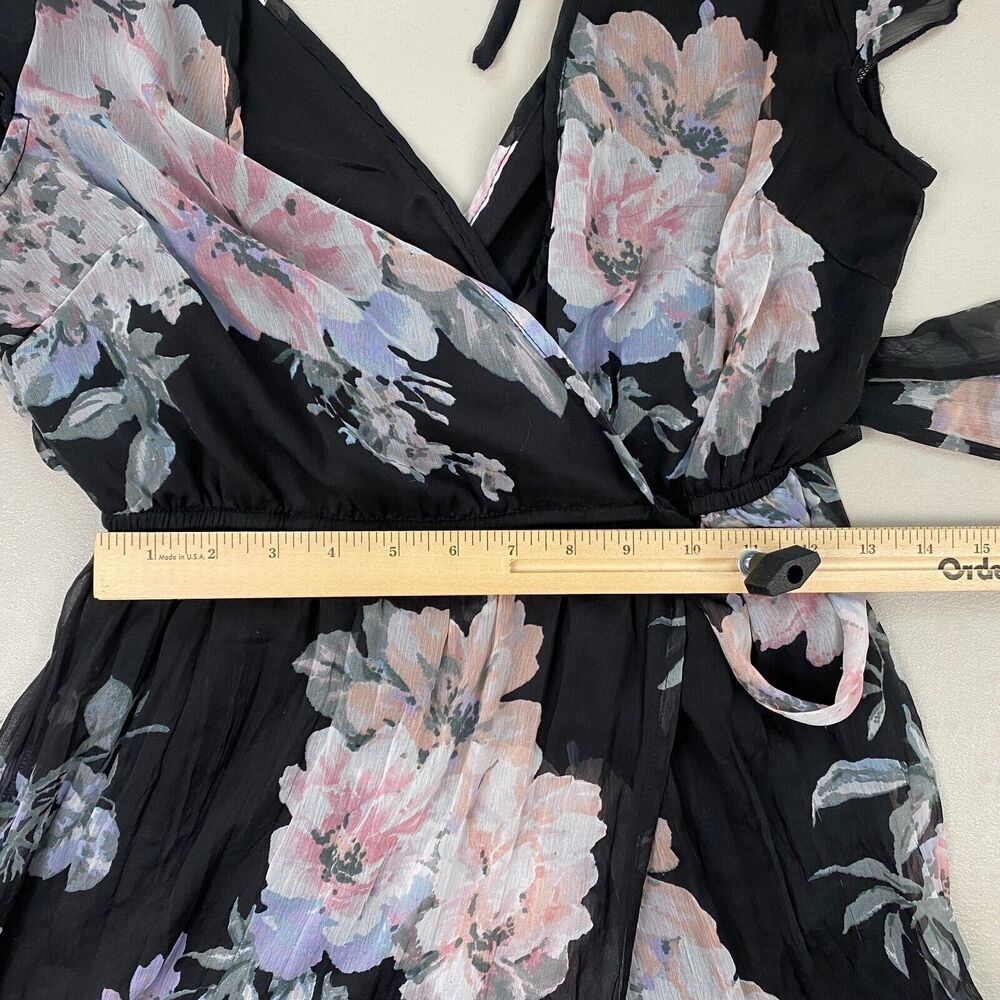 Band of Gypsies Maxi Dress Women Small Black Floral Sheer Cottagecore Moissanite - Picture 9 of 15